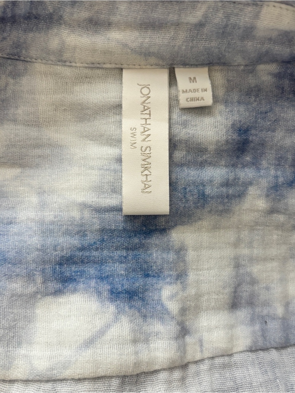 Jonathan Simkhai Swim Beachy 100% Cotton Anabella Top Coverup Sky Tie Dye Sz M - Picture 7 of 7
